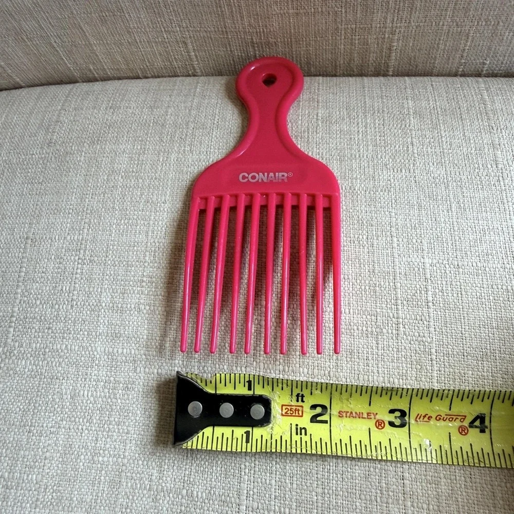 VTG Conair Pink Plastic Hair Pick Comb 5 In Wide Tooth Curly Hair Styling Tool